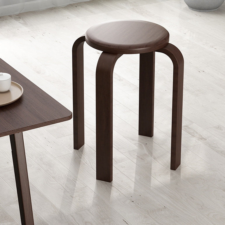 Contemporary Simplicity Density Board Solid Wood Dining Chair Backless Armless For Dining Room DFM-F
