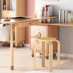 Contemporary Simplicity Density Board Solid Wood Dining Chair Backless Armless For Dining Room DFM-F