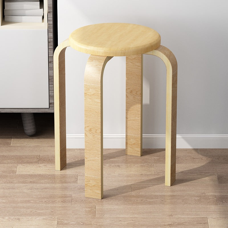 Contemporary Simplicity Density Board Solid Wood Dining Chair Backless Armless For Dining Room DFM-F