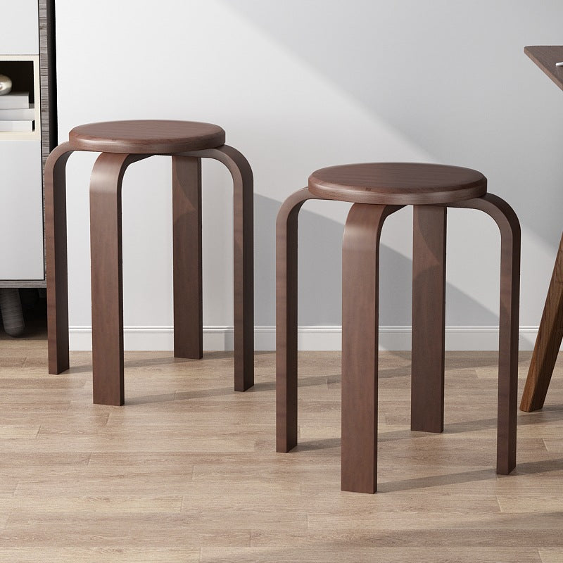 Contemporary Simplicity Density Board Solid Wood Dining Chair Backless Armless For Dining Room DFM-F