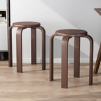 Contemporary Simplicity Density Board Solid Wood Dining Chair Backless Armless For Dining Room DFM-F