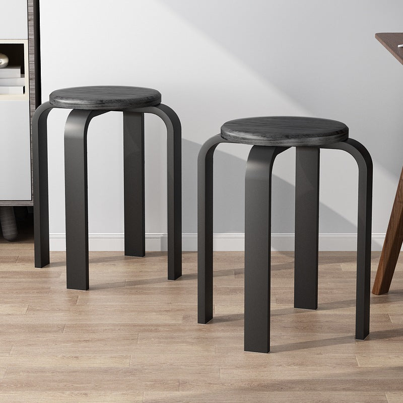 Contemporary Simplicity Density Board Solid Wood Dining Chair Backless Armless For Dining Room DFM-F