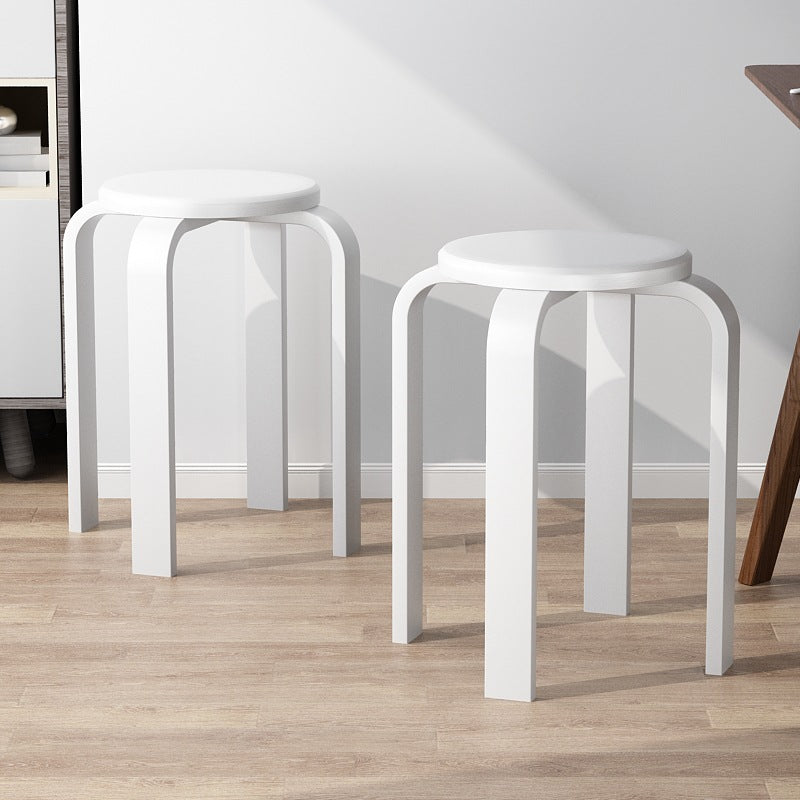 Contemporary Simplicity Density Board Solid Wood Dining Chair Backless Armless For Dining Room DFM-F