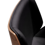 Modern Simplicity Solid Wood PU Leather Desk Chair Backrest Armrest For Home Office DFM-F