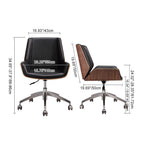 Modern Simplicity Solid Wood PU Leather Desk Chair Backrest Armrest For Home Office DFM-F