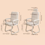 Modern Simplicity Microfiber Leather Solid Wood Metal Latex Desk Chair Backrest Armrest For Home Office DFM-F