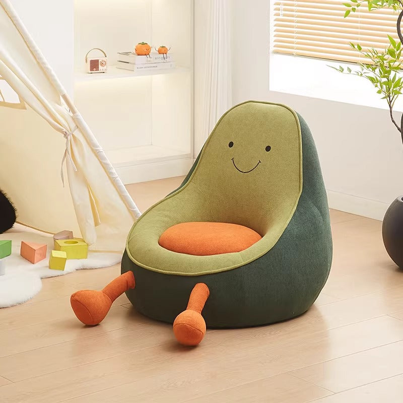 Lumendat Contemporary Creative Kids Avocado-shaped Penguin-shaped Sponge Lambswool Accent Chair Backrest Armless For Living Room Lumendat