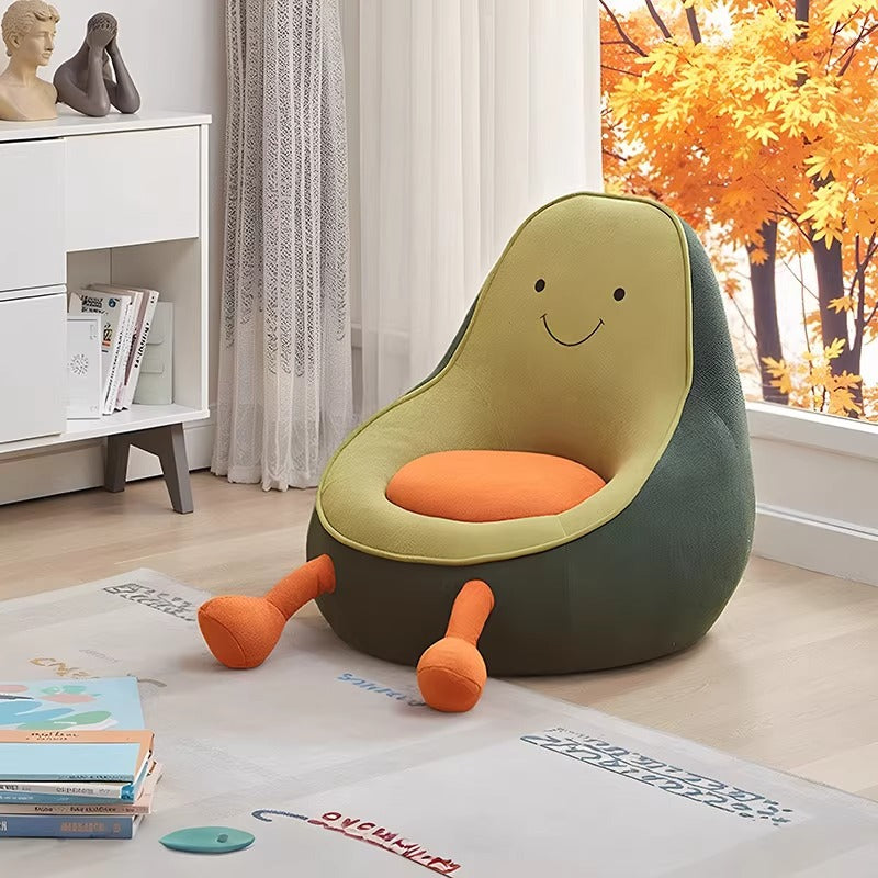 Lumendat Contemporary Creative Kids Avocado-shaped Penguin-shaped Sponge Lambswool Accent Chair Backrest Armless For Living Room Lumendat
