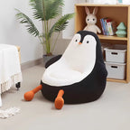 Lumendat Contemporary Creative Kids Avocado-shaped Penguin-shaped Sponge Lambswool Accent Chair Backrest Armless For Living Room Lumendat