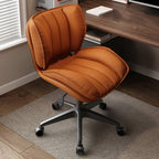 Modern Minimalist Adjustable Removable Square-Striped Metal PU Leather Foam Desk Chair Backrest Armless For Home Office DFM-F