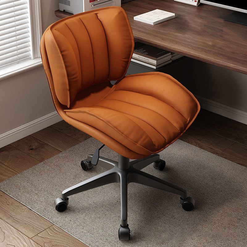 Modern Minimalist Adjustable Removable Square-Striped Metal PU Leather Foam Desk Chair Backrest Armless For Home Office DFM-F
