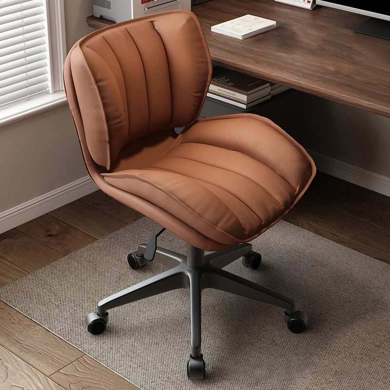 Modern Minimalist Adjustable Removable Square-Striped Metal PU Leather Foam Desk Chair Backrest Armless For Home Office DFM-F