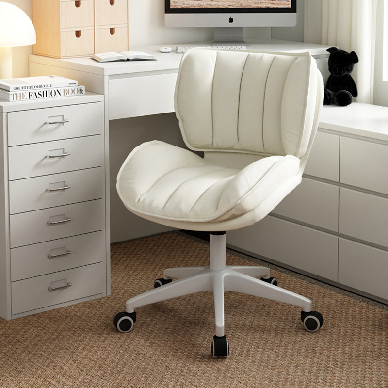 Modern Minimalist Adjustable Removable Square-Striped Metal PU Leather Foam Desk Chair Backrest Armless For Home Office DFM-F