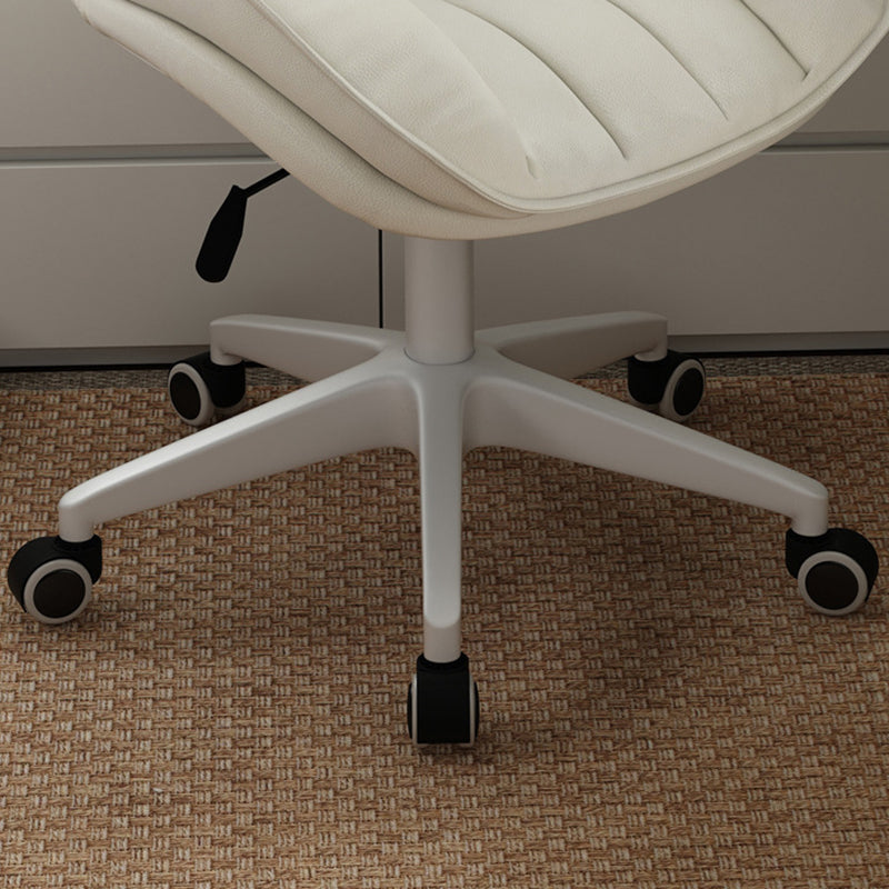 Modern Minimalist Adjustable Removable Square-Striped Metal PU Leather Foam Desk Chair Backrest Armless For Home Office DFM-F
