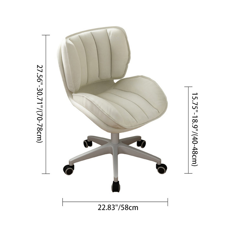 Modern Minimalist Adjustable Removable Square-Striped Metal PU Leather Foam Desk Chair Backrest Armless For Home Office DFM-F
