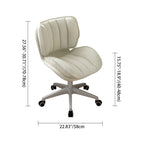 Modern Minimalist Adjustable Removable Square-Striped Metal PU Leather Foam Desk Chair Backrest Armless For Home Office DFM-F