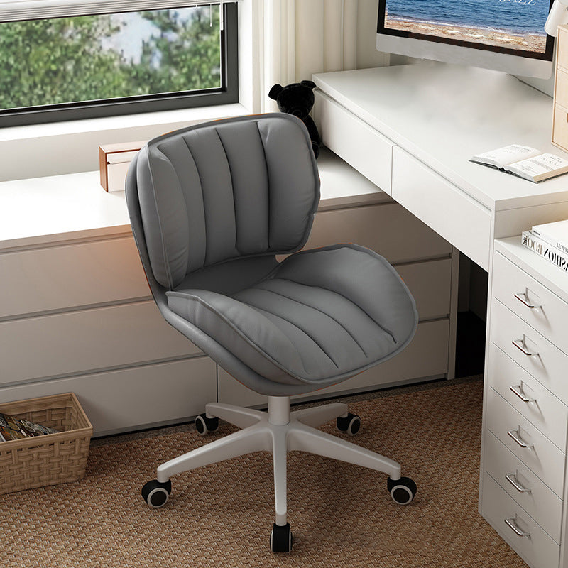 Modern Minimalist Adjustable Removable Square-Striped Metal PU Leather Foam Desk Chair Backrest Armless For Home Office DFM-F