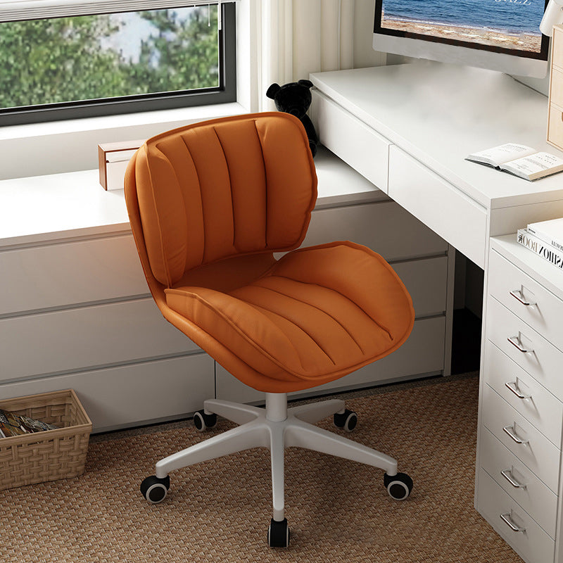 Modern Minimalist Adjustable Removable Square-Striped Metal PU Leather Foam Desk Chair Backrest Armless For Home Office DFM-F