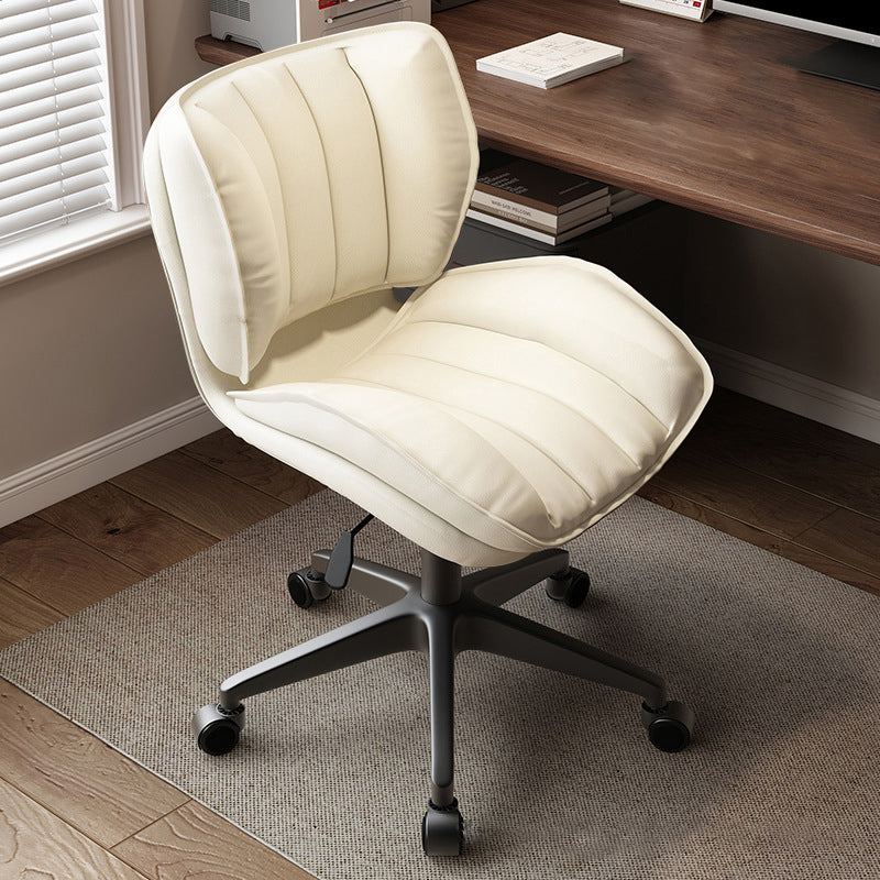 Modern Minimalist Adjustable Removable Square-Striped Metal PU Leather Foam Desk Chair Backrest Armless For Home Office DFM-F