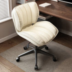 Modern Minimalist Adjustable Removable Square-Striped Metal PU Leather Foam Desk Chair Backrest Armless For Home Office DFM-F