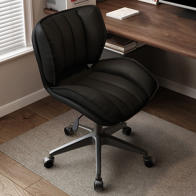 Modern Minimalist Adjustable Removable Square-Striped Metal PU Leather Foam Desk Chair Backrest Armless For Home Office DFM-F