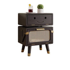 Lumendat Contemporary Creative Rotatable Kids Robot Rectangular Cubic Ash Rattan Hardware Nightstand 2 - Cabinet For Bedroom Lumendat