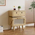 Lumendat Contemporary Creative Rotatable Kids Robot Rectangular Cubic Ash Rattan Hardware Nightstand 2 - Cabinet For Bedroom Lumendat