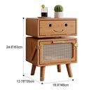 Lumendat Contemporary Creative Rotatable Kids Robot Rectangular Cubic Ash Rattan Hardware Nightstand 2 - Cabinet For Bedroom Lumendat