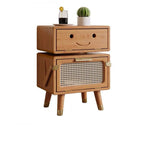 Lumendat Contemporary Creative Rotatable Kids Robot Rectangular Cubic Ash Rattan Hardware Nightstand 2 - Cabinet For Bedroom Lumendat
