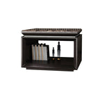 Modern Minimalist Square Marble Solid Wood Resin Stainless Steel End Table 2-Tier For Living Room Lumendat