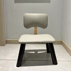 Lumendat Modern Minimalist Kids Square Solid Wood Sponge Faux Leather Chair Backrest Armless For Living Room Lumendat