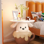 Lumendat Contemporary Creative Kids Teacup Dog-Shaped Resin Solid Wood Side Table 1-Tray For Living Room Lumendat