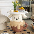 Lumendat Contemporary Creative Kids Teacup Dog-Shaped Resin Solid Wood Side Table 1-Tray For Living Room Lumendat