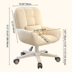 Modern Minimalist Velvet PU Leather & Nylon Square Desk Chair With Adjustable Height For Home Office DFM-F