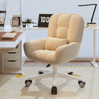 Modern Minimalist Velvet PU Leather & Nylon Square Desk Chair With Adjustable Height For Home Office DFM-F