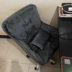 Modern Minimalist Velvet PU Leather & Nylon Square Desk Chair With Adjustable Height For Home Office DFM-F