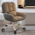 Modern Minimalist Velvet PU Leather & Nylon Square Desk Chair With Adjustable Height For Home Office DFM-F