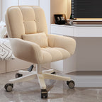 Modern Minimalist Velvet PU Leather & Nylon Square Desk Chair With Adjustable Height For Home Office DFM-F