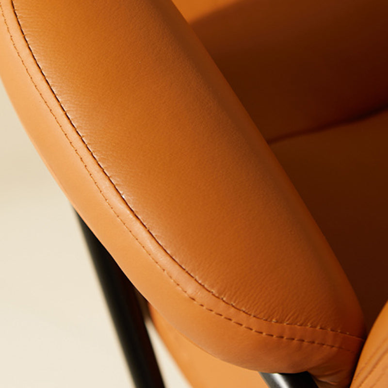 Contemporary Nordic PU Leather Square Desk Chair With Swivel & Height Adjustment For Home Office DFM-F
