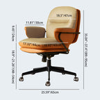 Contemporary Nordic PU Leather Square Desk Chair With Swivel & Height Adjustment For Home Office DFM-F