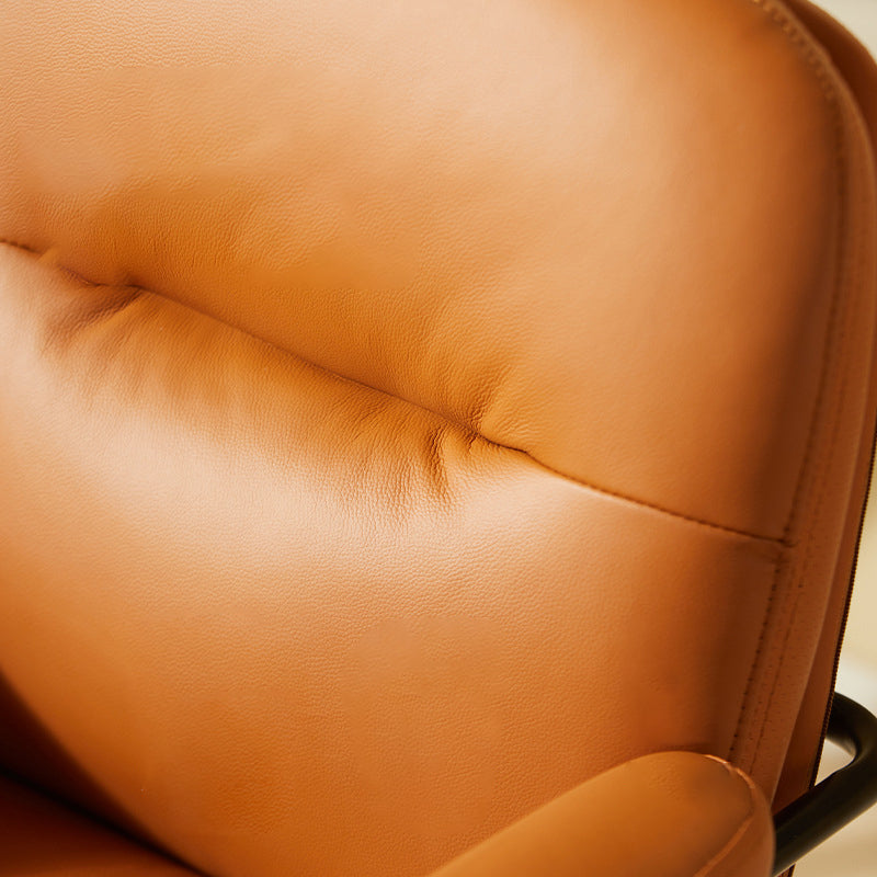 Contemporary Nordic PU Leather Square Desk Chair With Swivel & Height Adjustment For Home Office DFM-F