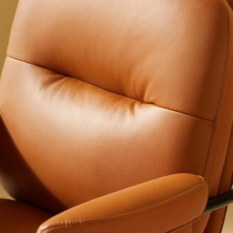 Contemporary Nordic PU Leather Square Desk Chair With Swivel & Height Adjustment For Home Office DFM-F
