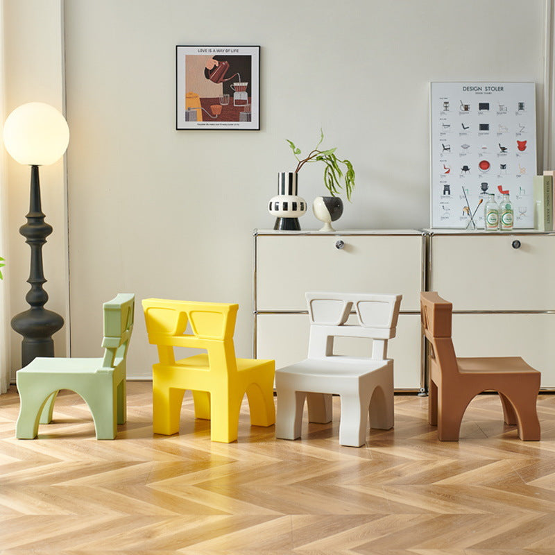 Lumendat Contemporary Nordic Plastic Square Low Stool For Kids Bedroom & Living Room Lumendat