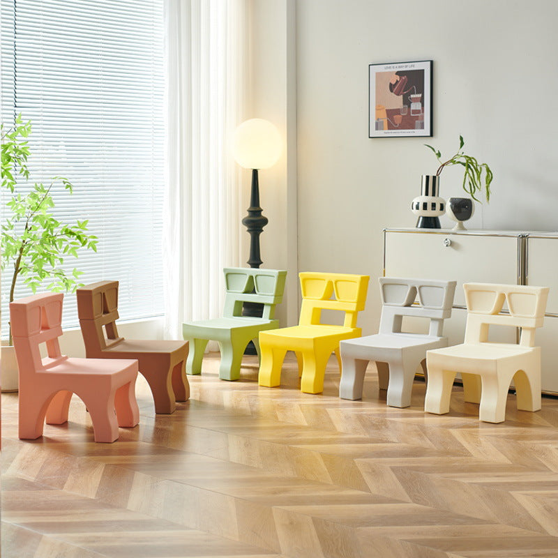 Lumendat Contemporary Nordic Plastic Square Low Stool For Kids Bedroom & Living Room Lumendat