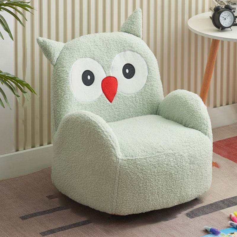 Lumendat Contemporary Creative Lambswool & Wood Square Sofa Chair For Kids Living Room & Bedroom Lumendat