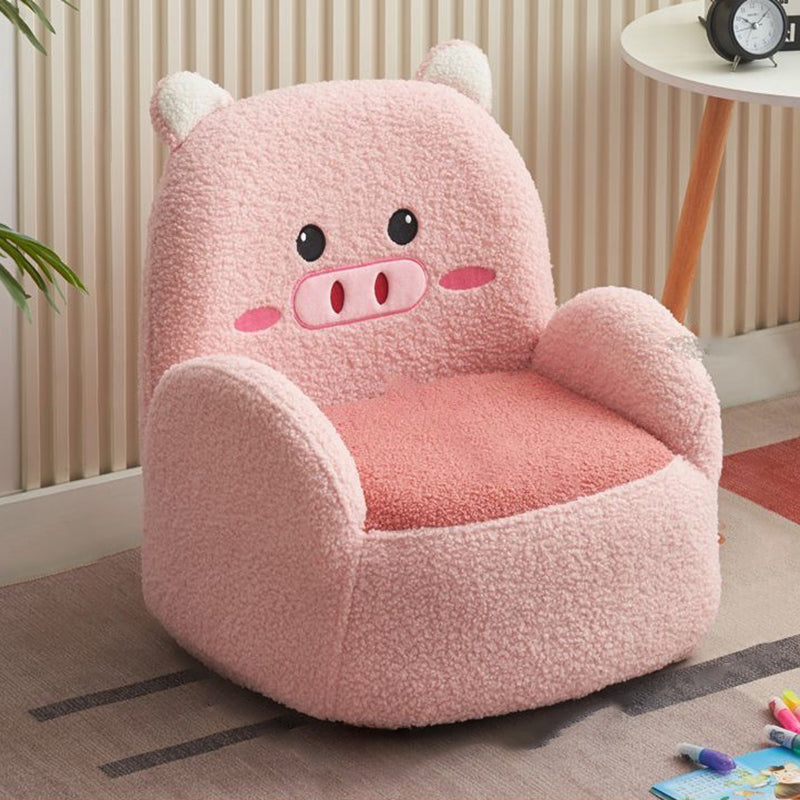Lumendat Contemporary Creative Lambswool & Wood Square Sofa Chair For Kids Living Room & Bedroom Lumendat
