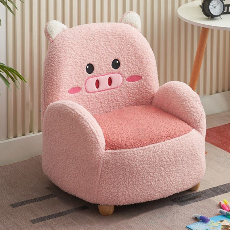 Lumendat Contemporary Creative Lambswool & Wood Square Sofa Chair For Kids Living Room & Bedroom Lumendat