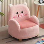 Lumendat Contemporary Creative Lambswool & Wood Square Sofa Chair For Kids Living Room & Bedroom Lumendat