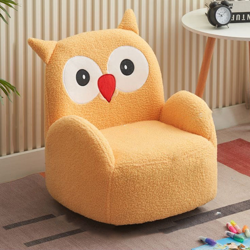 Lumendat Contemporary Creative Lambswool & Wood Square Sofa Chair For Kids Living Room & Bedroom Lumendat