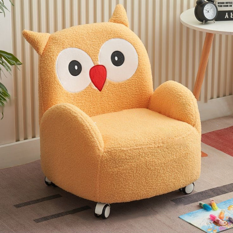 Lumendat Contemporary Creative Lambswool & Wood Square Sofa Chair For Kids Living Room & Bedroom Lumendat